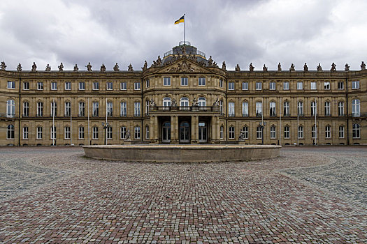 城堡,新,宫殿,18世纪,巴洛克风格,斯图加特,德国