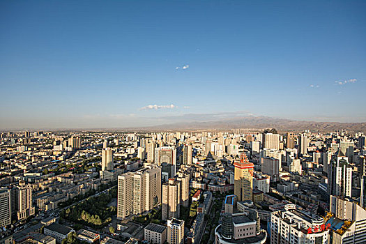 俯瞰乌鲁木齐城市全景