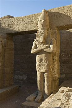 柱子,雕塑,旱谷,庙宇,世界遗产,纳赛尔湖,埃及,非洲