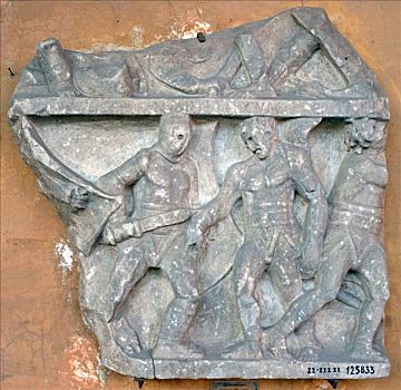 浅浮雕,争斗,三世纪,罗马