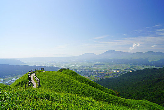 五个,山脉,熊本,日本