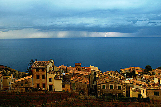 风暴,乡村,班亚布伐,巴利阿里群岛,岛屿,马略卡岛,西班牙,2005年
