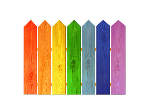 彩色,木篱,彩虹,隔绝
