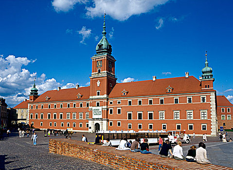 皇家,城堡,城堡广场,老城,华沙,波兰