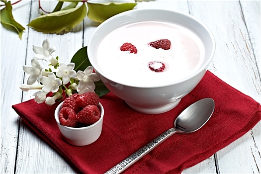 树莓,酸奶