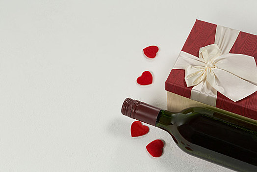 葡萄酒瓶,情人节礼物,装饰,白色背景,背景