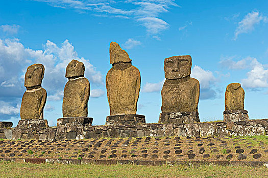 复活节岛石像,仪式,复杂,汉加洛,拉帕努伊国家公园,世界遗产,复活节岛,智利,南美
