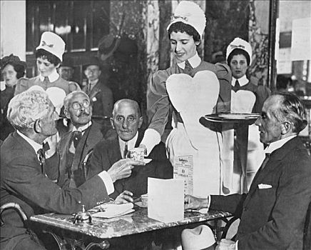 茶,店,伦敦,早,20世纪,艺术家,未知