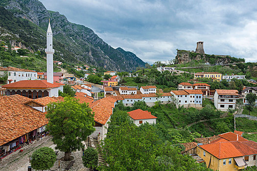 老城,城堡,清真寺,阿尔巴尼亚,欧洲