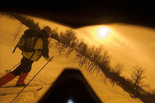 滑雪者,风景,滑雪护目镜,瑞典
