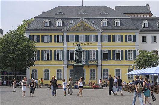 贝多芬,纪念建筑,正面,邮局,北莱茵威斯特伐利亚,德国,欧洲
