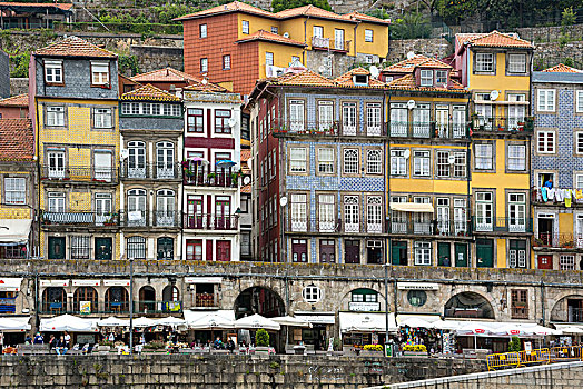 彩色,房子,杜罗河,欧洲,地区,门,波尔图,葡萄牙