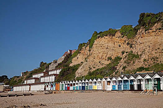 海滩小屋,海滩,英格兰,英国,欧洲