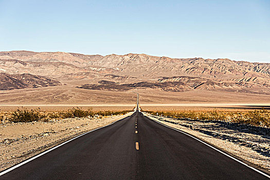 风景,笔直,道路,死亡谷国家公园,加利福尼亚,美国