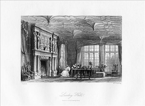 客厅,大厅,19世纪,艺术家