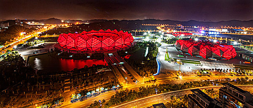 深圳交通,大运场馆,夜景