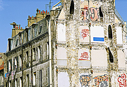 法国,巴黎,贫民窟