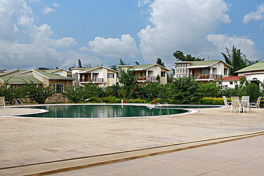 游泳池,正面,旅游胜地,国家公园,北阿坎德邦,印度