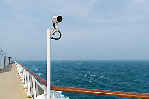 监控探头,监控摄像机,甲板,游船