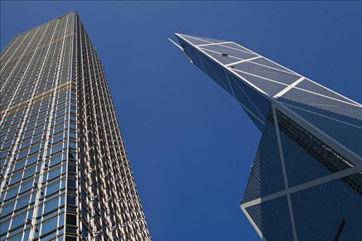 摩天大楼,建筑,中国银行,右边,香港,银行,左边,中国,亚洲
