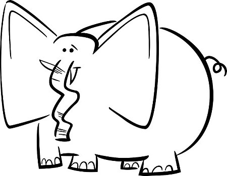 大象,卡通,上色画册