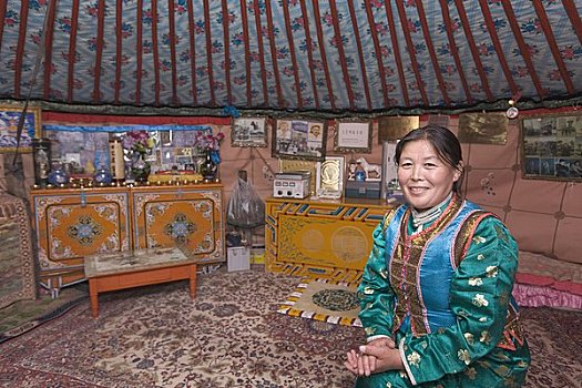 蒙古人,女人,蒙古包,蒙古,中国