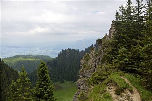 山脉全景,巴伐利亚,德国