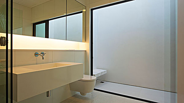 浴室,盥洗池,窗户,院落,房子,新加坡