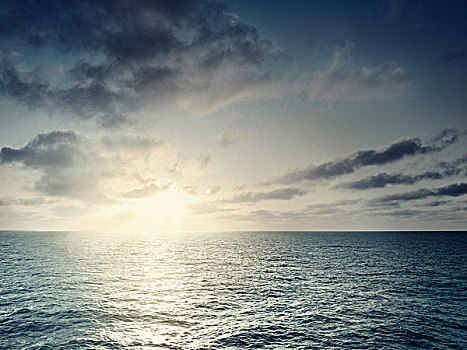 日落,上方,印度洋