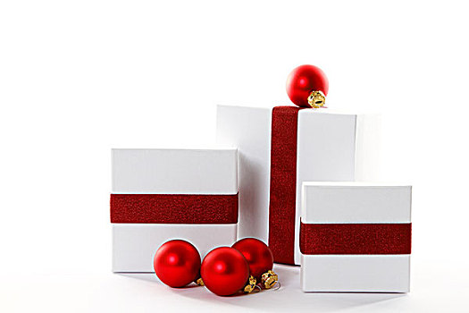 红色,圣诞节饰物,礼物,带