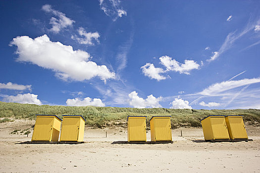 小屋,海滩,北荷兰,荷兰