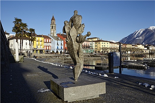 阿斯科纳,瑞士,雕塑,马焦雷湖