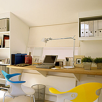 书桌,木质,工作,表面,支架,色彩,桶,椅子