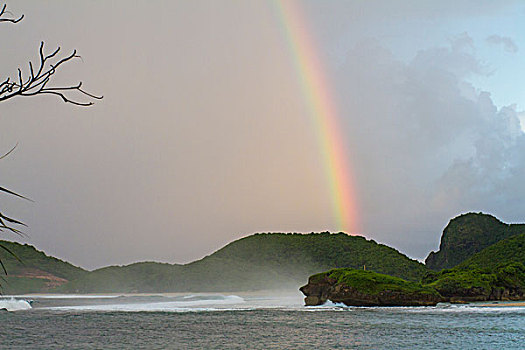 彩虹,岸边,印度尼西亚