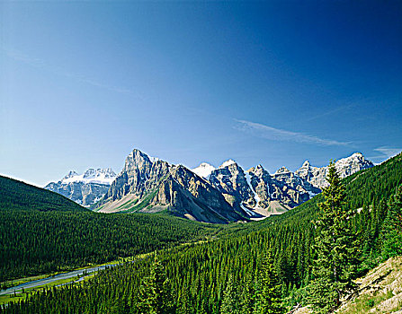 山谷,十峰谷,班芙国家公园,艾伯塔省,加拿大