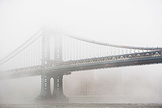 雾,上方,桥