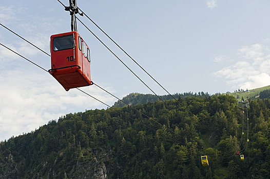 红色,缆车,萨尔茨堡,奥地利