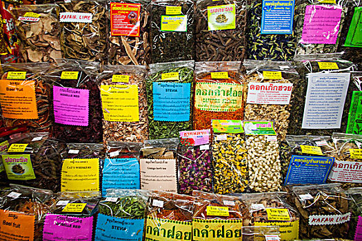 泰国,清迈,市场,茶,摊贩,展示