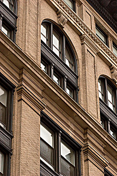 优雅,建筑,窗户,特写,格林威治村,曼哈顿,纽约