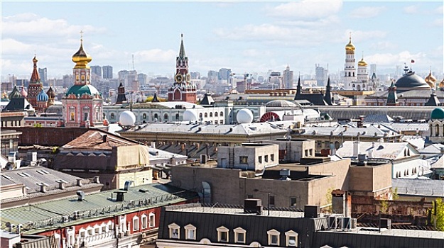 俯视,莫斯科,市中心,克里姆林宫
