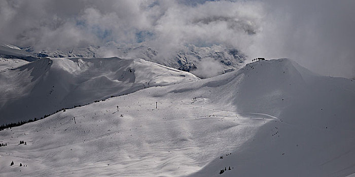 风景,积雪,山,惠斯勒,不列颠哥伦比亚省,加拿大