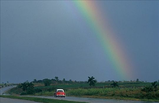 古巴,彩虹,道路