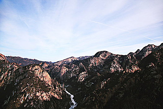 山峦与峡谷里的冰河