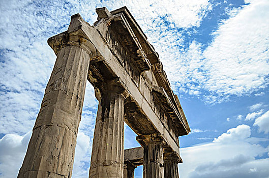 仰拍,特写,古希腊,庙宇,雅典,希腊