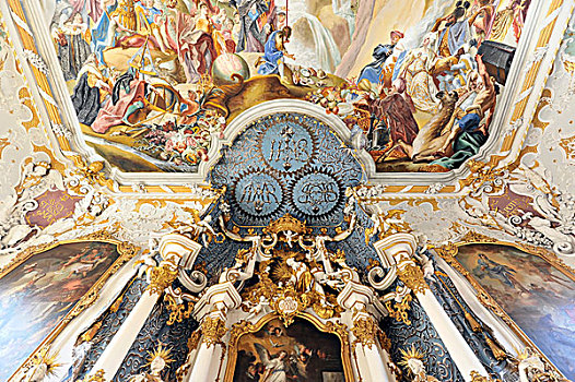 壁画,聚集,玛丽亚,维多利亚,教会,教堂,因格尔斯塔德特,多瑙河,巴伐利亚,德国,欧洲