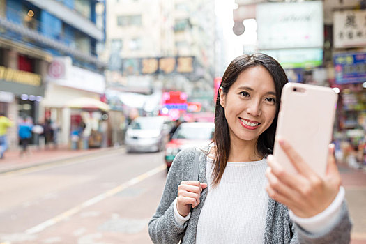 女人,手机,城市,香港