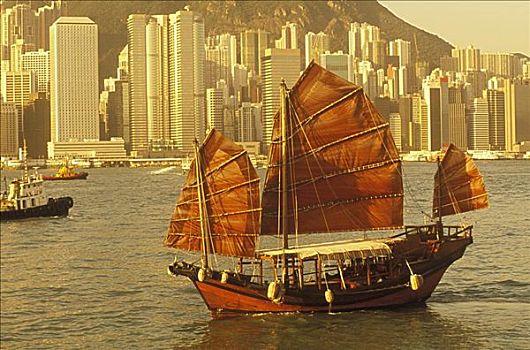帆船,海中,香港