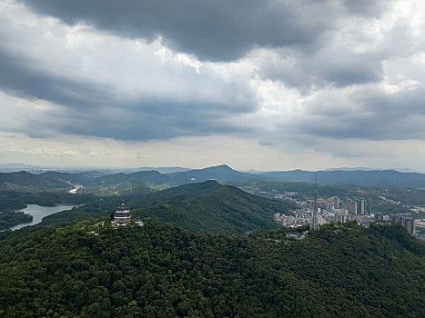 广东惠州西湖风景名胜区高榜山景区航拍风光