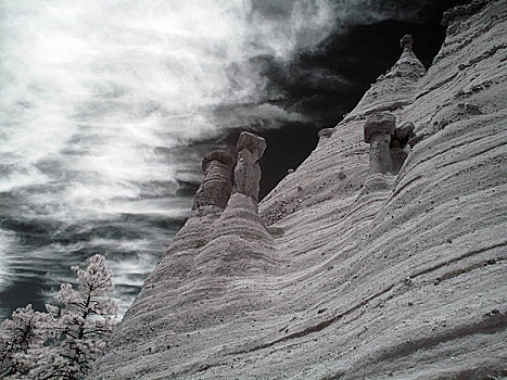 仰视,岩石构造,圣达菲,新墨西哥,美国