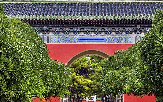 鸟居,庙宇,太阳城,公园,北京,中国